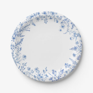 Blaue Wildblumen Pappteller