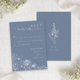 Blaue Wildblumen-RSVP-Karte Vergissmeinnicht-Hochz Begleitkarte