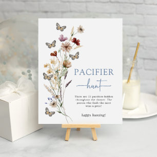 Blaue Wildblumen-Schnuller Poster
