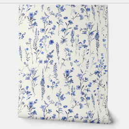 Blaue Wildblumen und Kräuter Tapete