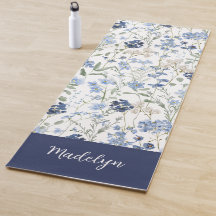 Blaue Wildblumen-Wasserfarbe-Individualisierter Na