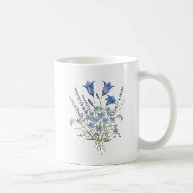 Blaue Wildblumenbouquet Kaffeetasse (Rechts)