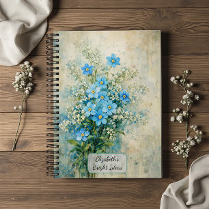 Blaue Wildblumenbouquet Notizbuch