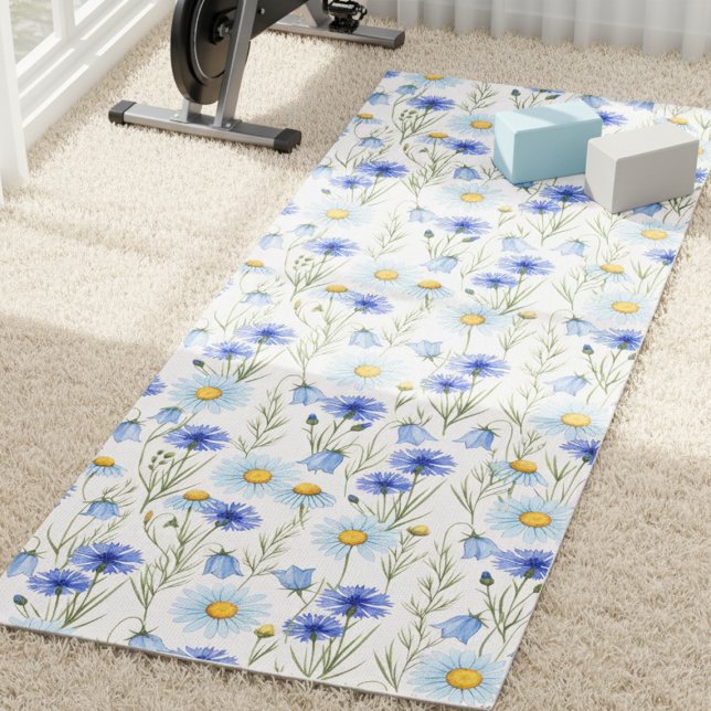Blaue Wildblumenwiese Yogamatte (Von Creator hochgeladen)