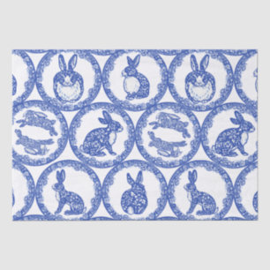 Blaue Willow Rabbit Whimsical Isle of Rabbits Wrap Seidenpapier