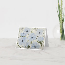Blaue Winkende Blumen Grußkarte Karte