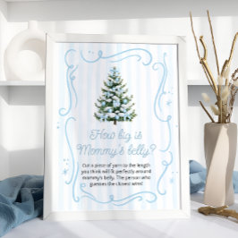 Blaue Winter-Baby-Party: Wie groß ist Mamas Bauch Poster