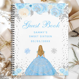 Blaue Winter-Blondhaar-Prinzessin Sweet Sixteen Notizbuch