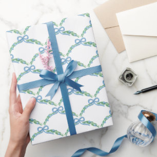 Blaue Winter-Coquette-Küstenbogen-Girlande Geschenkpapier