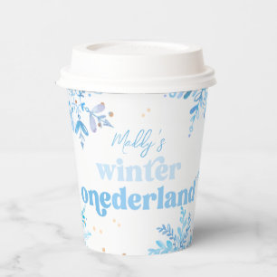 Blaue Winter-Onederland-Heiße-Schokolade-Tassen Pappbecher