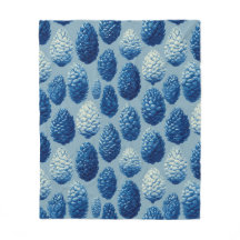Blaue Winter Pine Cone Muster