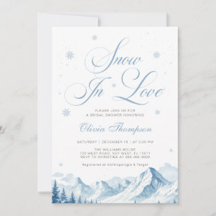 Blaue Winter-Schnee-in-Liebe-Hochzeitsdusche Einladung