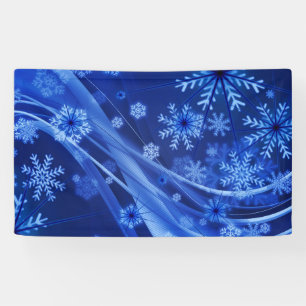 Blaue Winter-Schneeflocken Weihnachten Banner