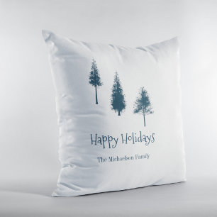 Blaue Winterbäume Kissen