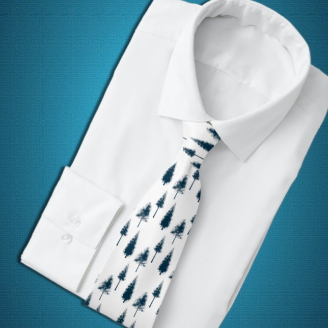 Blaue Winterbäume Krawatte (Von Creator hochgeladen)