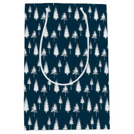 Blaue Winterbäume Mittlere Geschenktüte