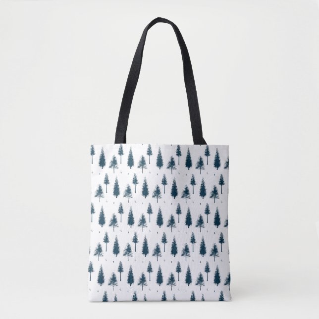 Blaue Winterbäume Tasche (Vorderseite)