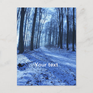 Blaue Winterlandschaft Postkarte