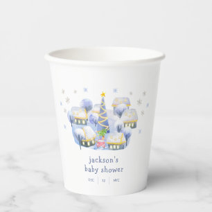 Blaue Winternacht-Schneebaby-Party Pappbecher