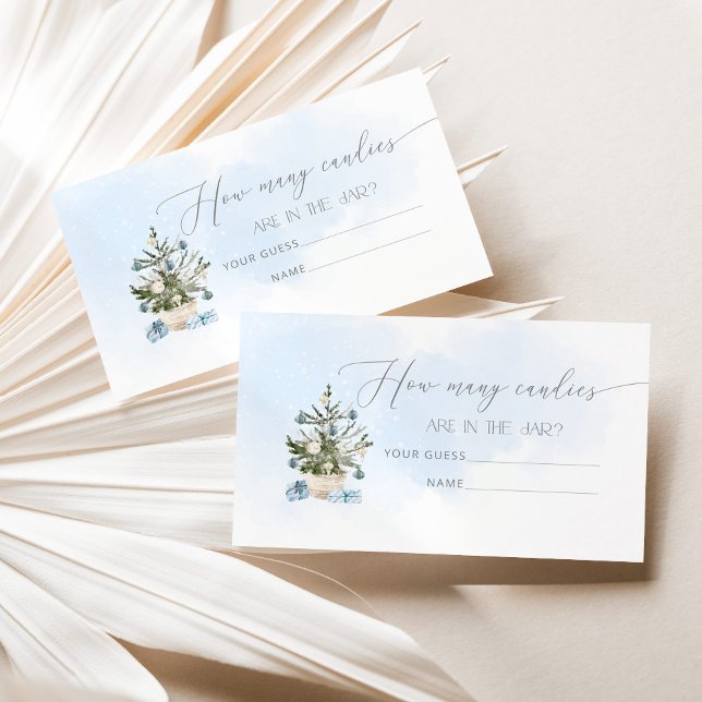 Blaue Winterräte wie viele Bonbons Begleitkarte (Von Creator hochgeladen)