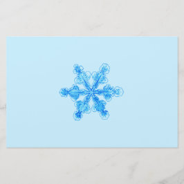 Blaue Winterschneeflocke Briefpapier