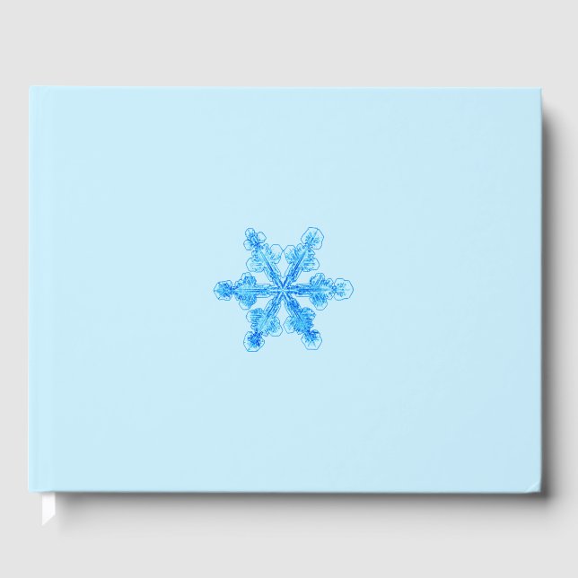 Blaue Winterschneeflocke Gästebuch (Vorderseite)