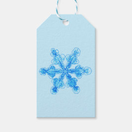 Blaue Winterschneeflocke Geschenkanhänger