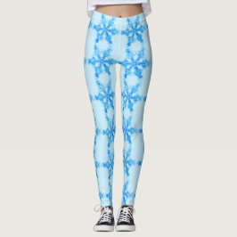Blaue Winterschneeflocke Leggings