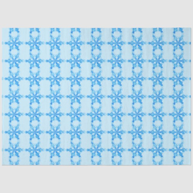 Blaue Winterschneeflocke Seidenpapier (Vorderseite)
