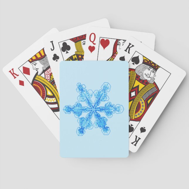 Blaue Winterschneeflocke Spielkarten (Rückseite)