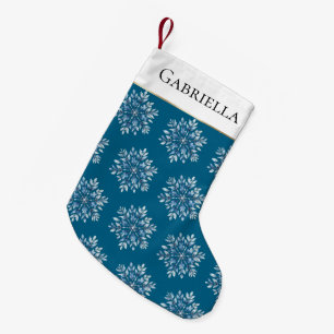 Blaue Winterschneeflocken Kleiner Weihnachtsstrumpf