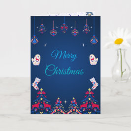 Blaue Winterwünsche Karte