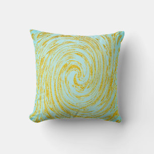 Blaue Wirbel-Abstrakt Gold Golden Glitter Geschenk Kissen
