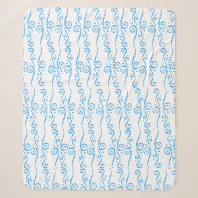 Blaue Wirbel Fleece-Decke  Sherpadecke (Vorderseite)
