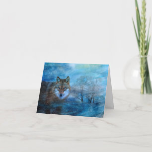 Blaue Wolf-Winterwald-Tiermalerei
