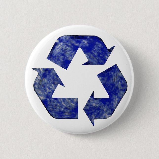 Blaue Wolke, die Knopf recycelt Button (Vorderseite)