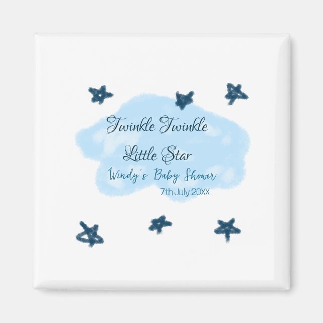 Blaue Wolken blinkeln Twinkle Little Star Baby Sho Magnet (Vorne)