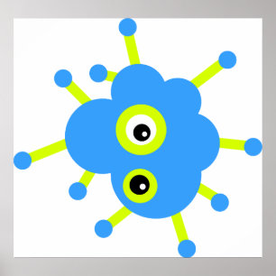 Blaue Wolken-Mikrobe Poster
