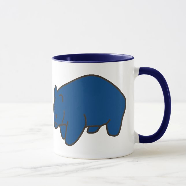 Blaue Wombat Keramik-Tasse Tasse (Rechts)