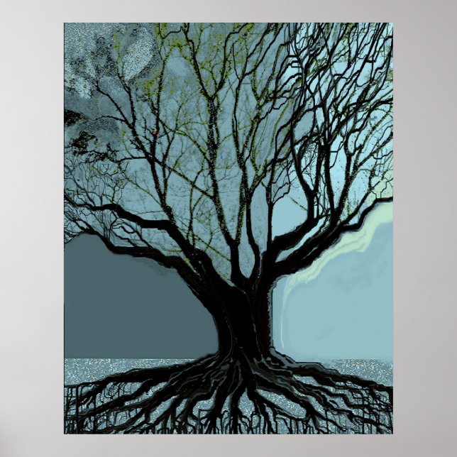 Blaue Wurzeln Poster (Vorne)
