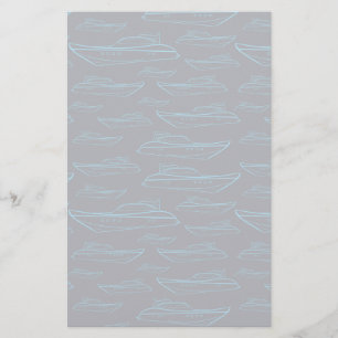 Blaue Yacht Muster Briefpapier