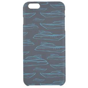 Blaue Yacht Muster Durchsichtige iPhone 6 Plus Hülle