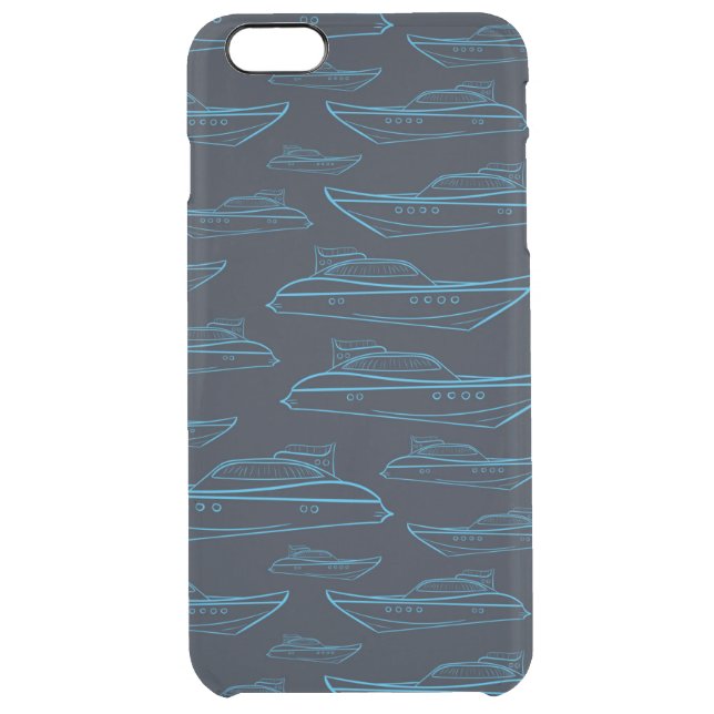 Blaue Yacht Muster Uncommon iPhone Hülle (Rückseite)