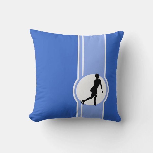 Blaue Zahl Skaten Kissen (Vorderseite)