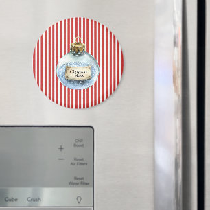 Blaue Zauber-Verzierung Weihnachten Rote Streifen Magnet