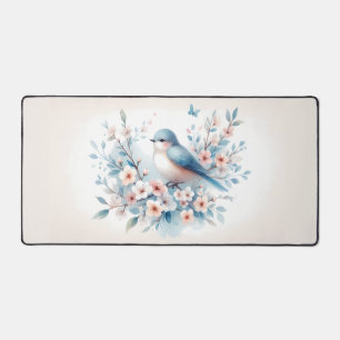 Blaue Zauberblüten-Aquarell-Idylle Schreibtischunterlage