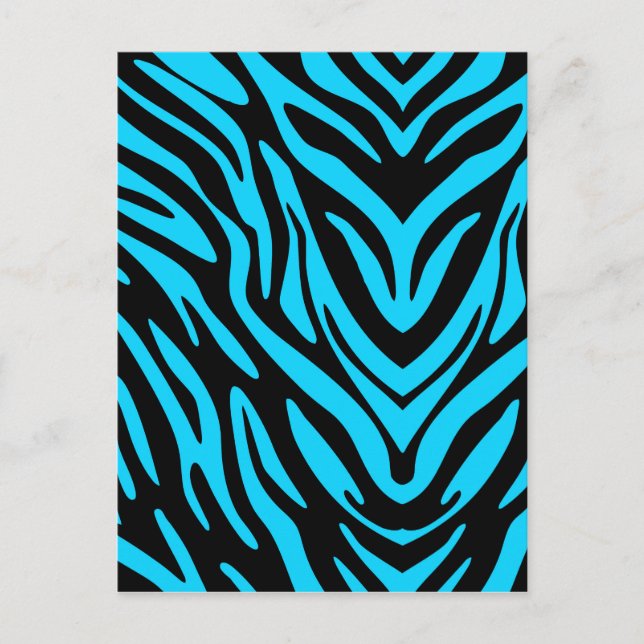 Blaue Zebra Abstract Postkarte (Vorderseite)