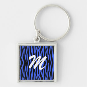 Blaue Zebra Streifen Schlüsselkette Schlüsselanhänger