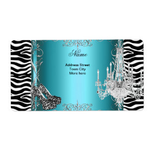 Blaue Zebradruck-Party Schuhe Kronleuchter