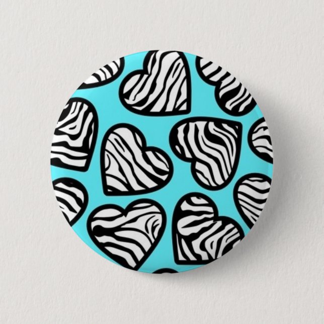 Blaue Zebrahände Knopf Button (Vorderseite)